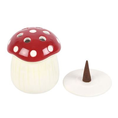 Mushroom Incense Cone Burner With Free Box Of Satya Cones